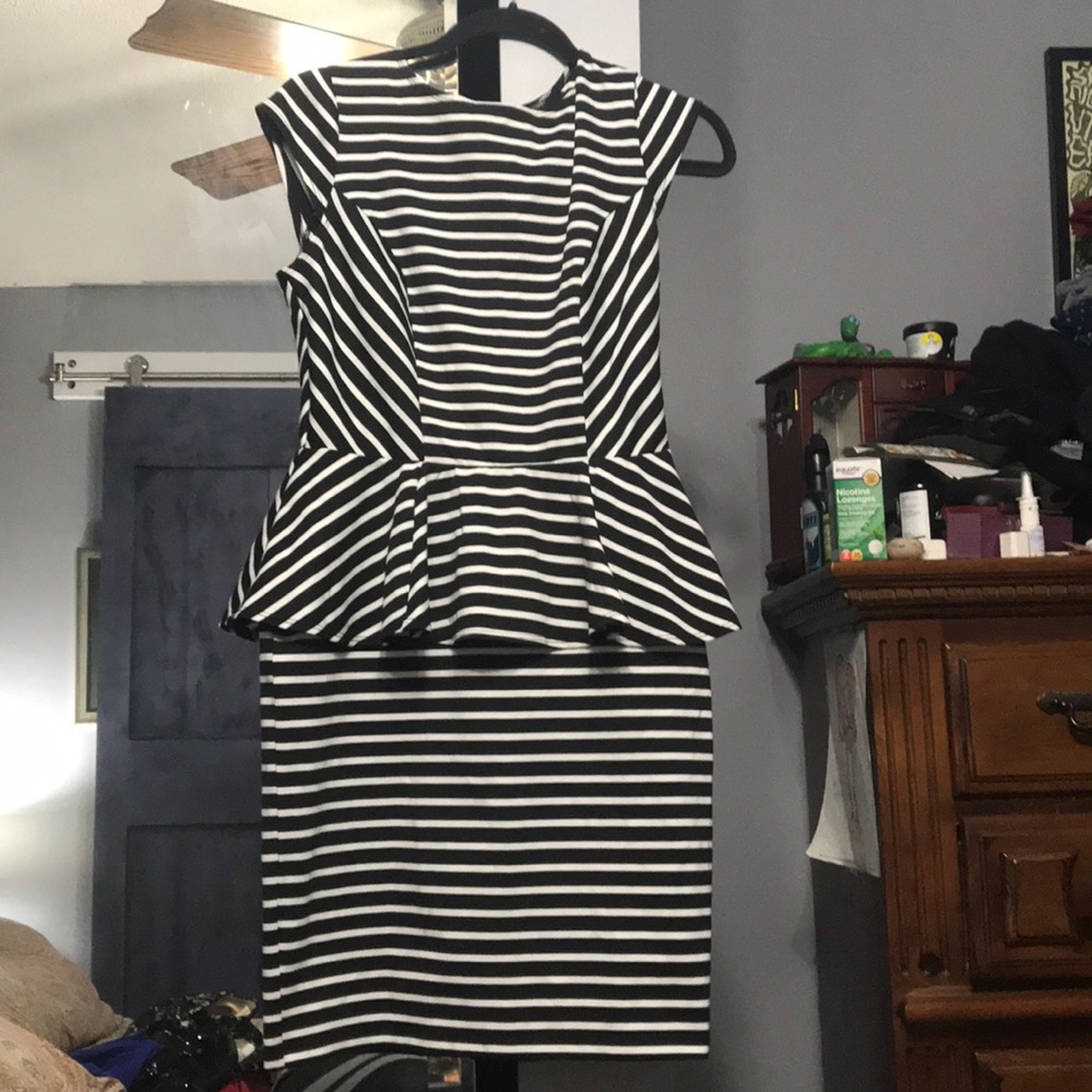 Black and white stripe dress